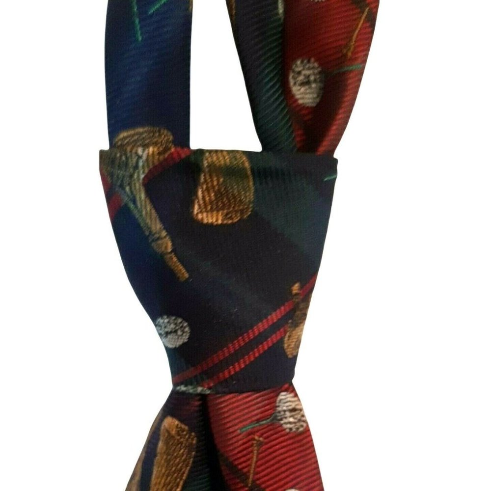 Nautica Knotted Plaid Golf Tie Ready to Wear Silk Made in  USA